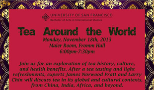 Pure Puer Tea, James Norwood Pratt at University of San Francisco tea event, Monday, Nov 18, 2013