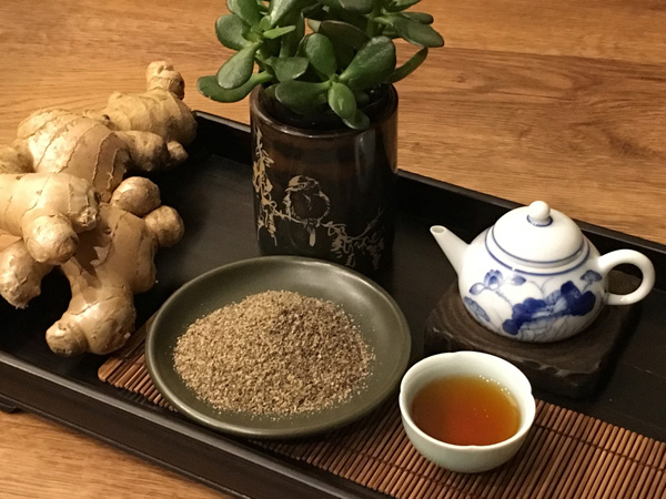 puer tea, chia, and ginger jpg